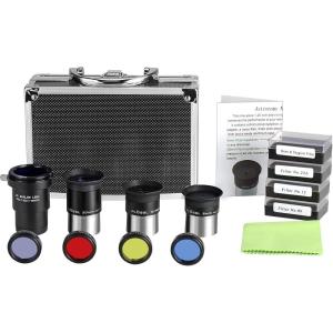 image125 Inch Astronomical Telescope Accessory Set with Carry Case  Telescope Plssl Eyepiece Set Filter Set 2X Barlow LensTelescope Accessory Set