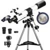 imageSOLOMARK Telescope 80EQ Refractor Professional Telescope 700mm Focal Length Telescopes for Adults Astronomy with 15X Barlow Lens Adapter for Photography and 13 Percent Transmission Moon Filter