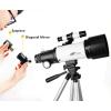 imageTelescopes for Adults 70mm Aperture 400mm AZ Mount Astronomical Refractor Portable Telescope for Kids and Beginners with Backpack to Travel and View Moon White