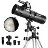 imageTelescope 130EQ Newtonian Reflector Telescopes for Adults Professional Telescopes for Adults Astronomy Comes with 15X Barlow Lens Smartphone Adapter ampamp 13 T Moon Filter130EQ