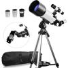 imageTelescope Telescopes for Adults 70mm Aperture 400mm Focal Length Telescopes for Adults Astronomy Travel Refractor Telescope with Carry Bag Gift for Kids