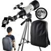 imageTelescopes for Adults 70mm Aperture 400mm AZ Mount Astronomical Refractor Portable Telescope for Kids and Beginners with Backpack to Travel and View Moon White