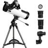 imageTelescope 114AZ Newtonian Reflector Telescope for Astronomy Adults Great Astronomy Gift for Kids Adults Comes with Cellphone Adapter ampamp 125 Inch 13 T Moon Filter