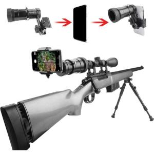 imageSOLOMARK Rifle Scope Smartphone Adapter Quick Telescopic Focus Adjuster and Wrap Gun Scope Out Diameter of Eyepiece Within 3746mm Adapter Record Hunting Moment by Phone