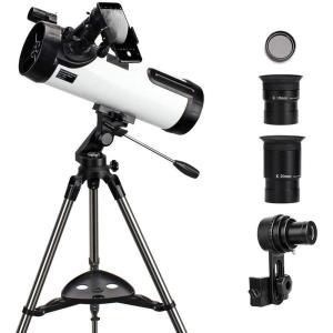 imageTelescope 114AZ Newtonian Reflector Telescope for Astronomy Adults Great Astronomy Gift for Kids Adults Comes with Cellphone Adapter ampamp 125 Inch 13 T Moon Filter