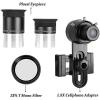 image125Inch Telescope Accessory Kits  2 PLOSSL Eyepieces of Different Specifications a 13 Transmission Moon Filter and a Cellphone Adapter with 15X Barlow Lens Cellphone Adapter