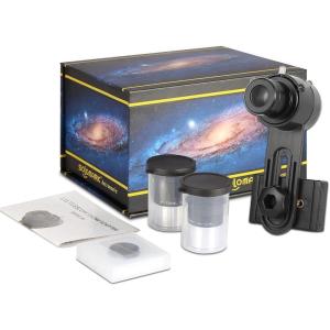 image125Inch Telescope Accessory Kits  2 PLOSSL Eyepieces of Different Specifications a 13 Transmission Moon Filter and a Cellphone Adapter with 15X Barlow Lens Cellphone Adapter